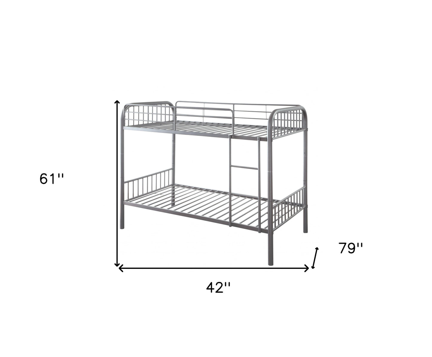 Gunmetal Twin Over Twin Metal Bunk Bed-6
