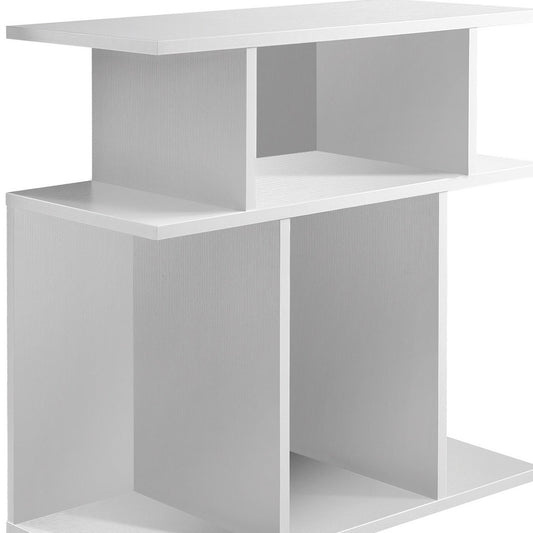 24" White Wood End Table With Six Open Shelves-1