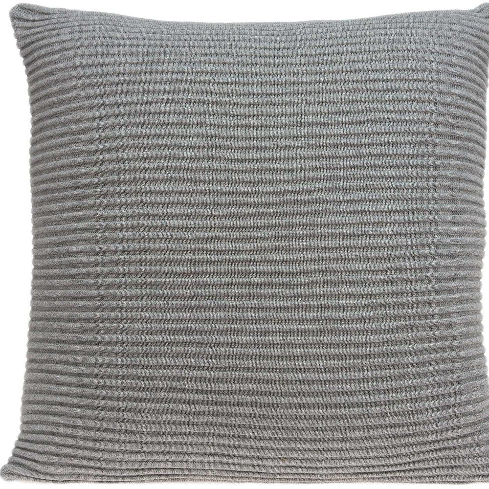 20" X 7" X 20" Elegant Transitional Gray Pillow Cover With Poly Insert-6
