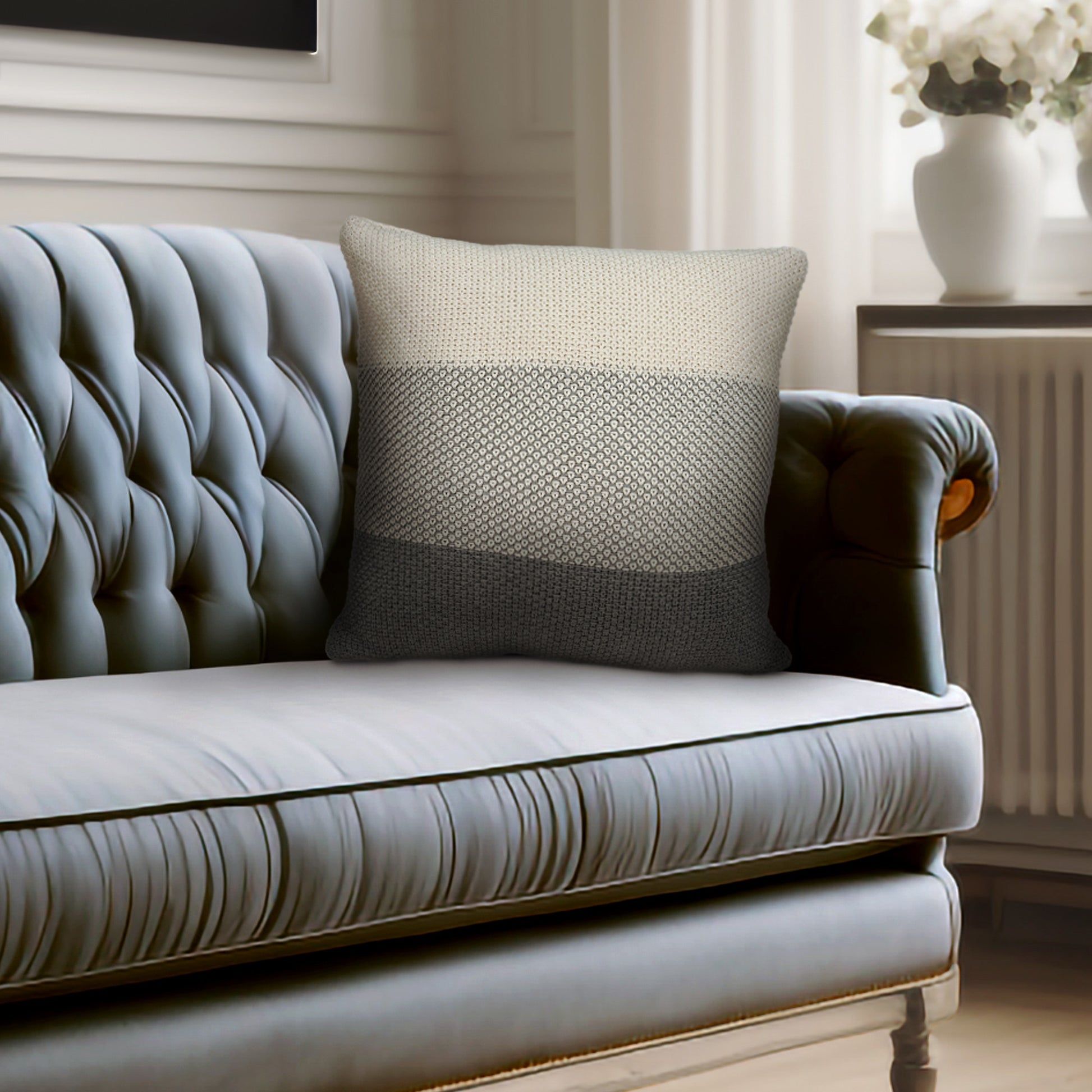 20" X 7" X 20" Transitional Tan Cotton Pillow Cover With Poly Insert-3