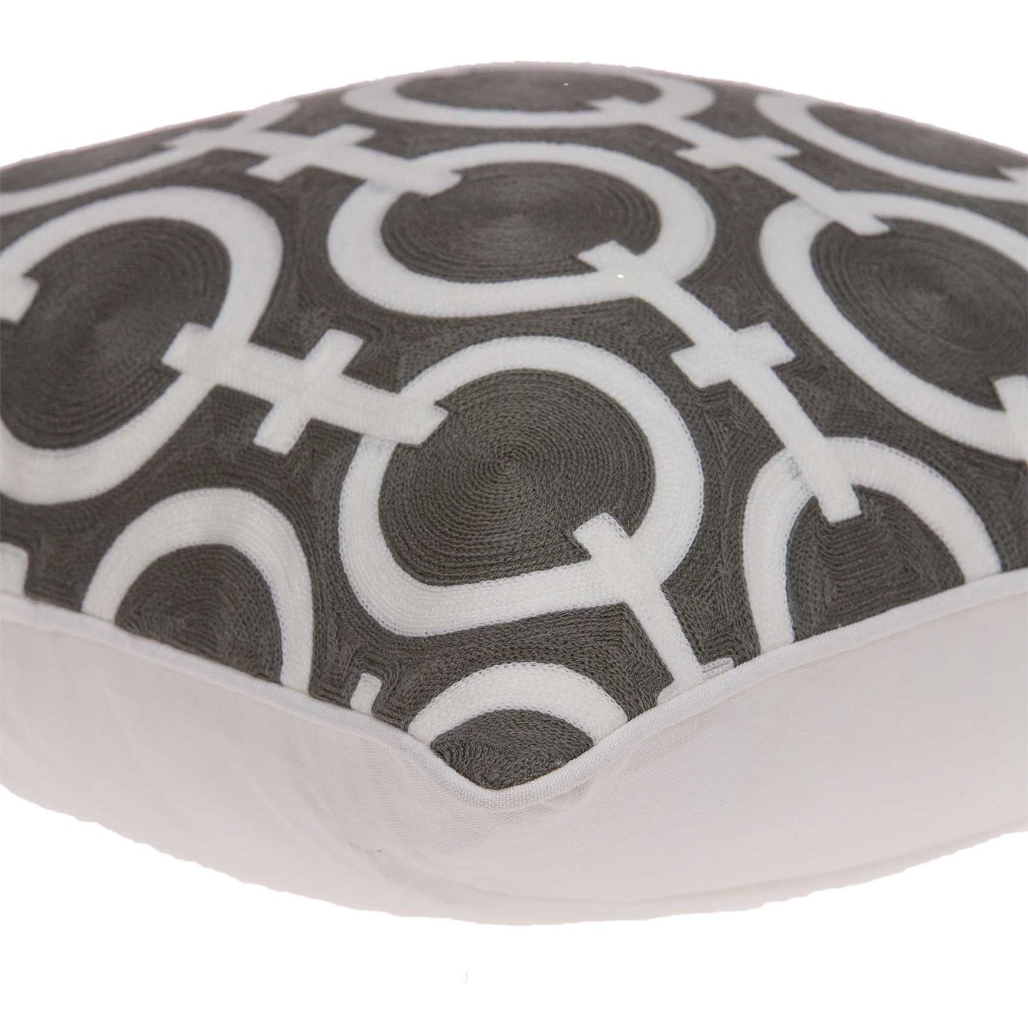 20" X 7" X 20" Transitional Gray And White Accent Pillow Cover With Poly Insert-5