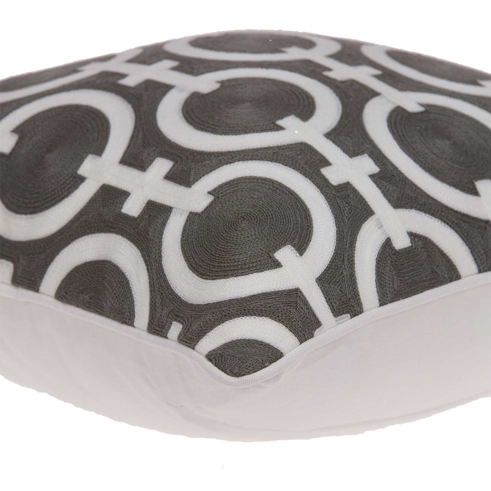 20" X 7" X 20" Transitional Gray And White Accent Pillow Cover With Poly Insert-5