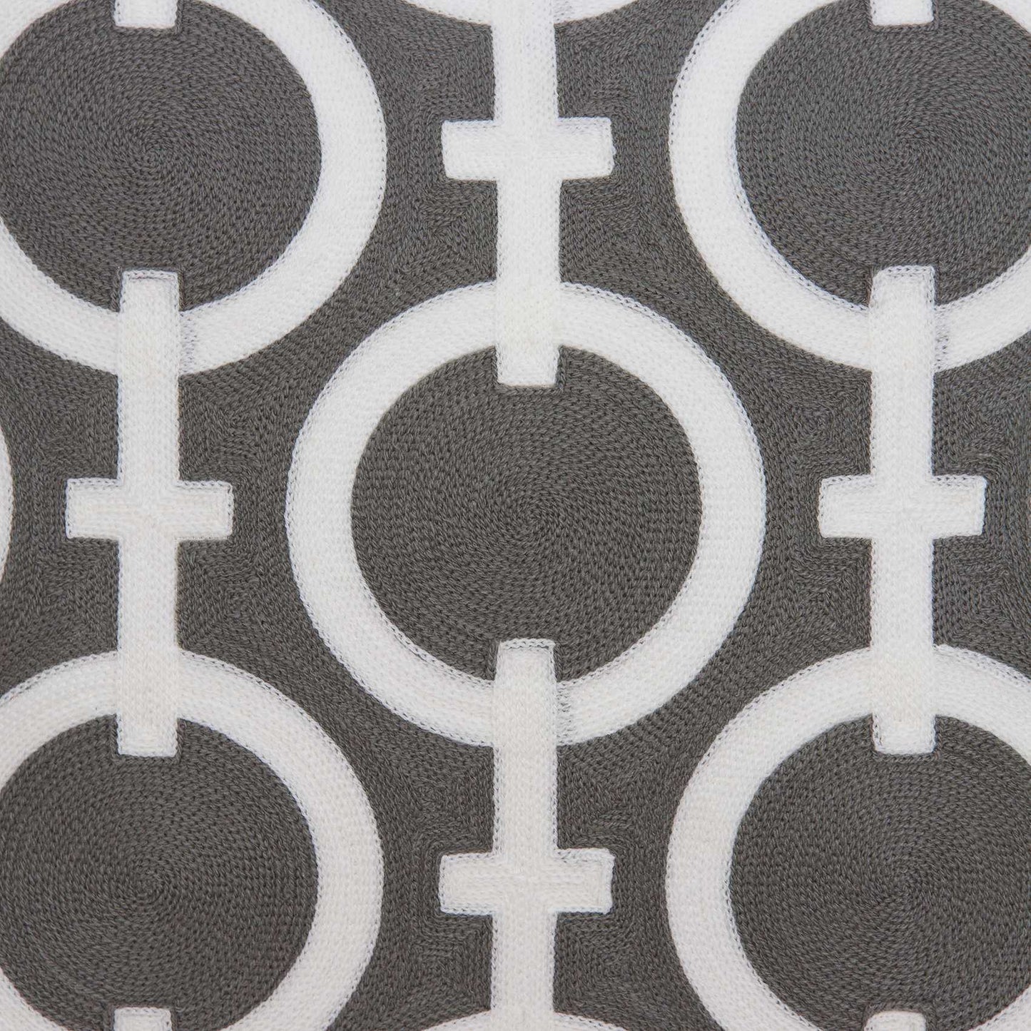 20" X 7" X 20" Transitional Gray And White Accent Pillow Cover With Poly Insert-7