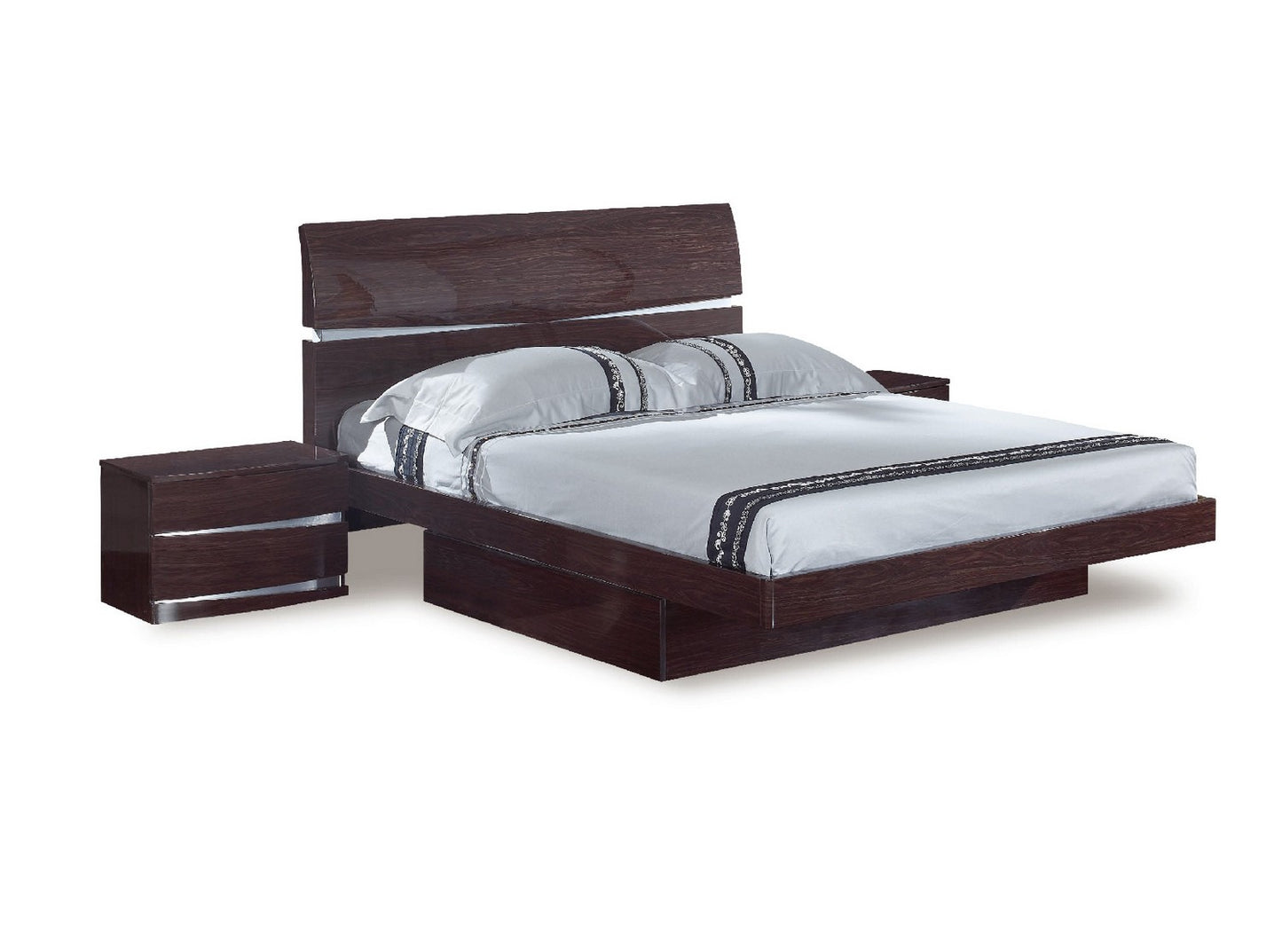 Solid Wood King Wood Brown Bed-0