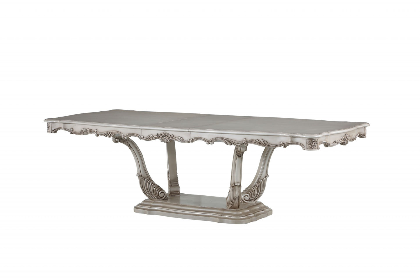 44" Off White Solid Wood Pedestal Base Dining Table-1