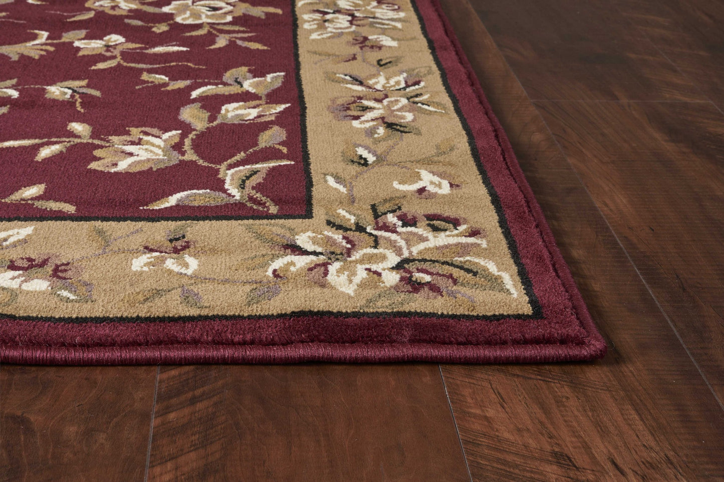 2' X 3' Red And Beige Floral Vines Area Rug-7
