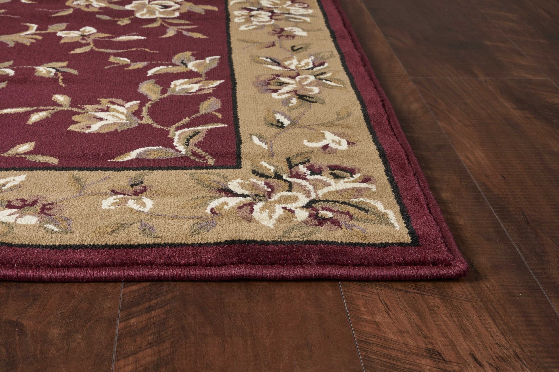 2' X 3' Red And Beige Floral Vines Area Rug-7