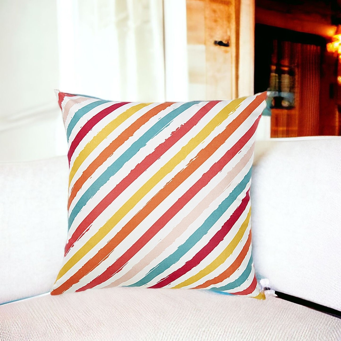 18" Blue and White Throw Pillow Cover-1