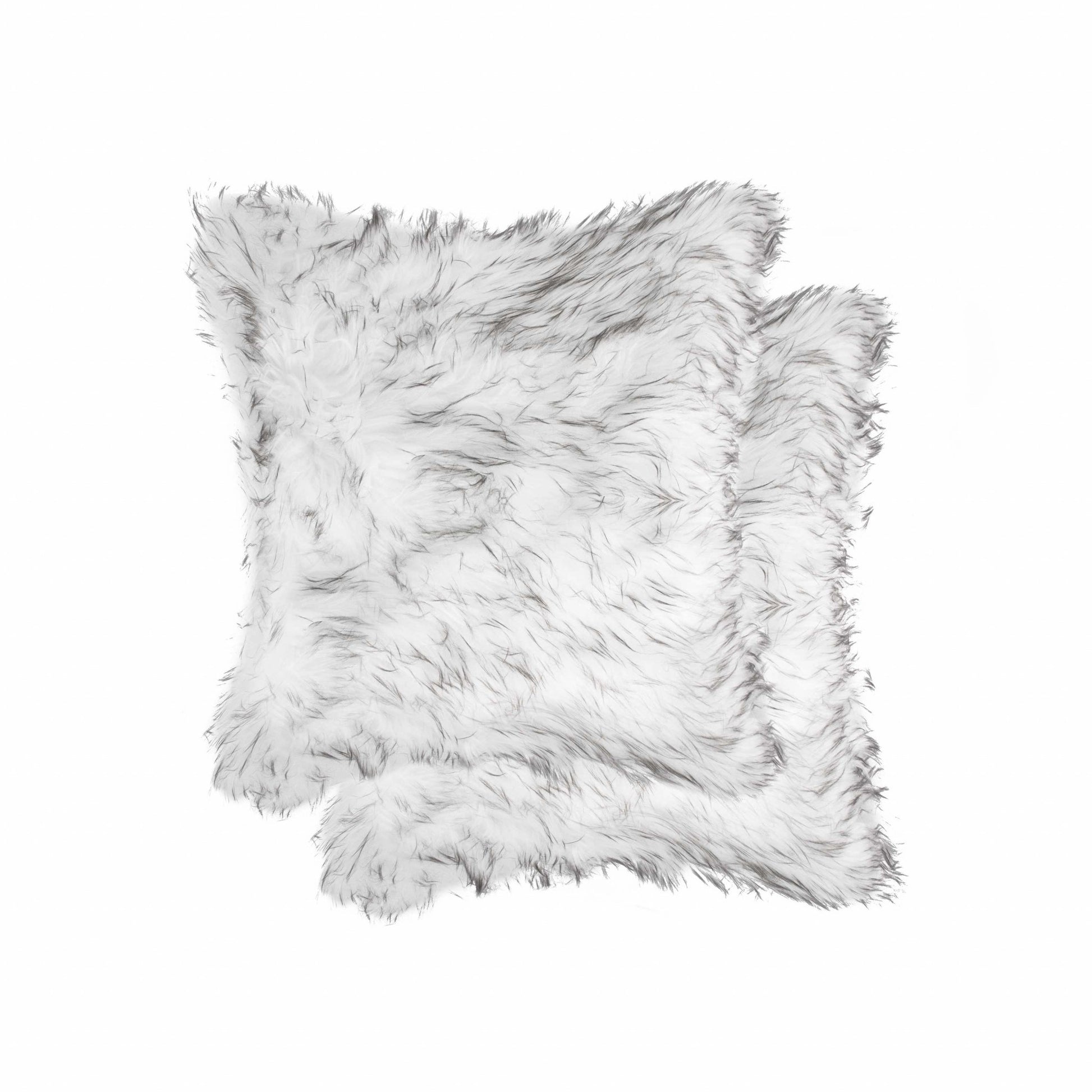 18" X 18" X 5" Gradient Gray Faux Fur  2Pack Pillow-0