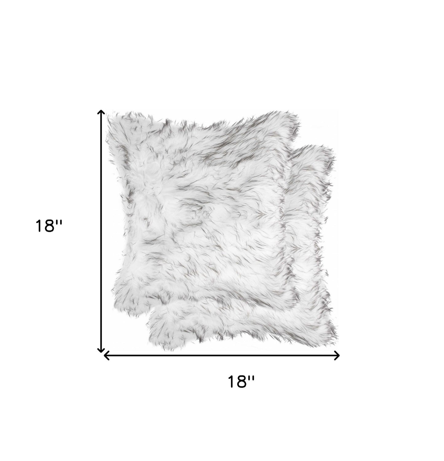 18" X 18" X 5" Gradient Gray Faux Fur  2Pack Pillow-6