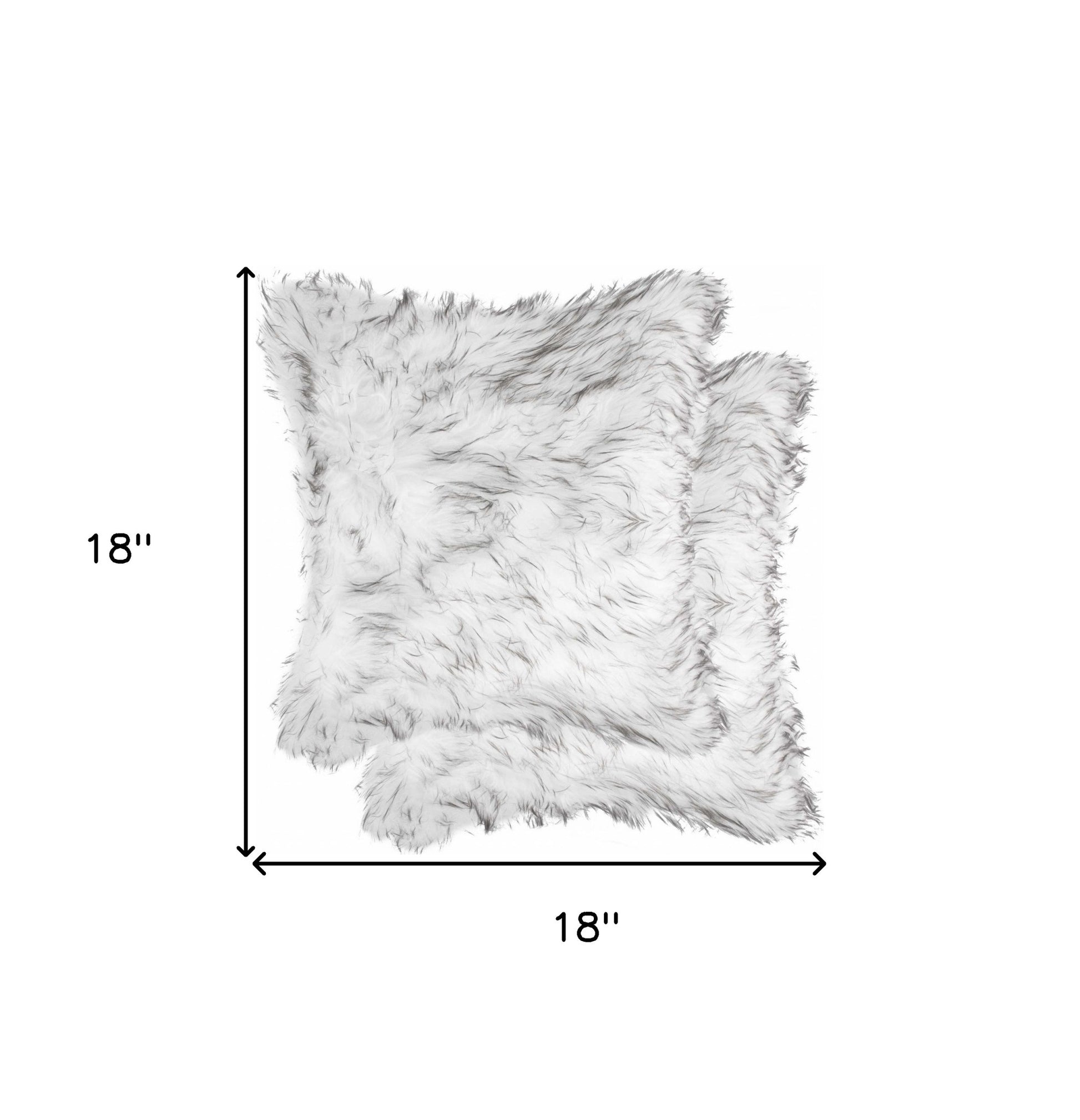 18" X 18" X 5" Gradient Gray Faux Fur  2Pack Pillow-6