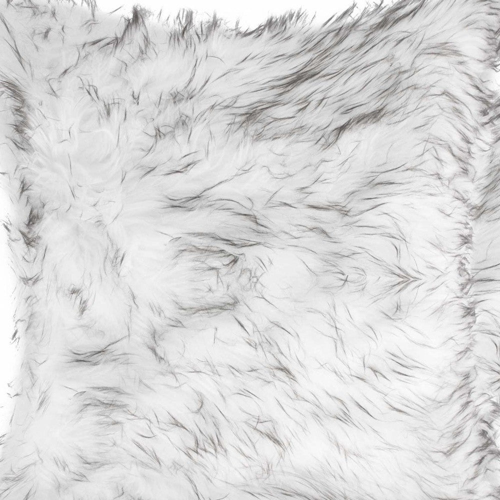 18" X 18" X 5" Gradient Gray Faux Fur  2Pack Pillow-4