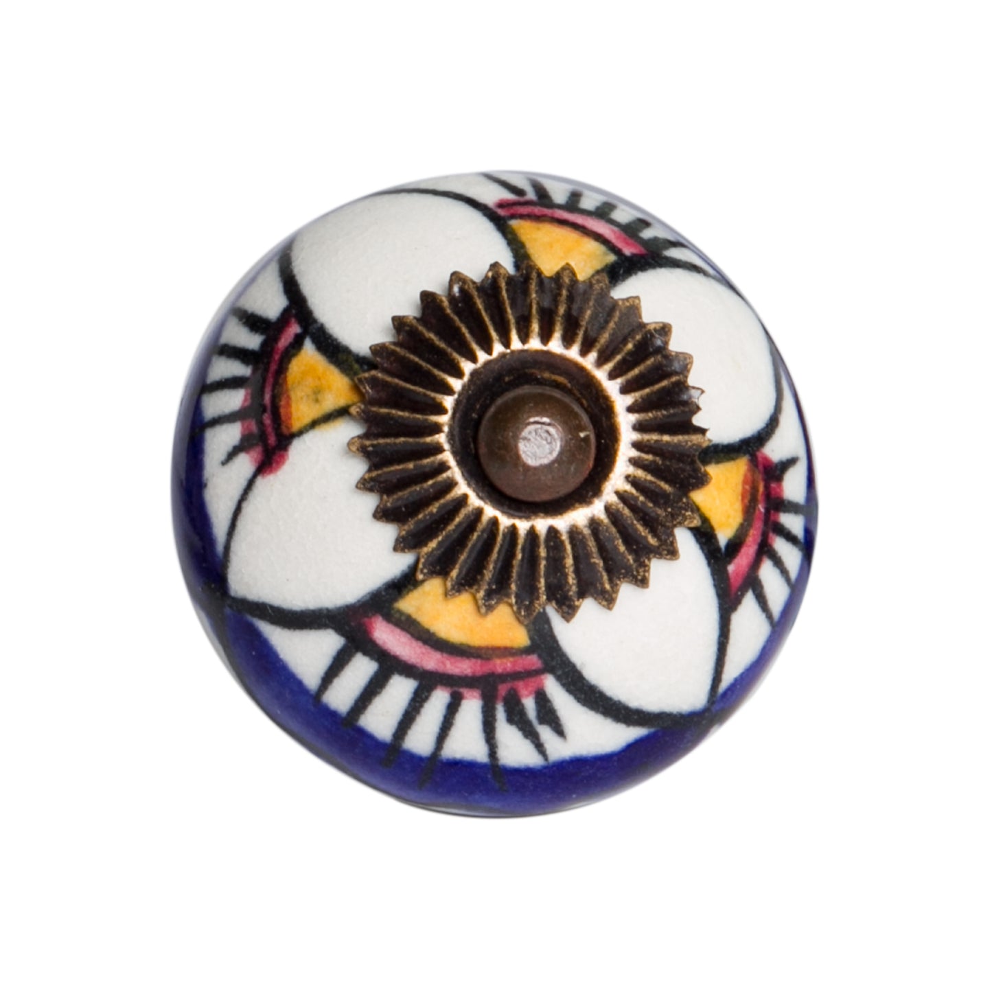 1.5" X 1.5" X 1.5" Ceramic Metal Multicolor 12 Pack Knob-0
