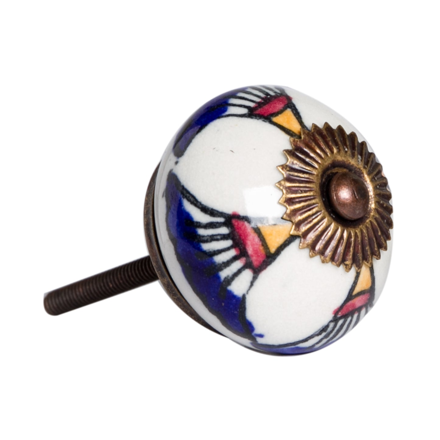 1.5" X 1.5" X 1.5" Ceramic Metal Multicolor 12 Pack Knob-1
