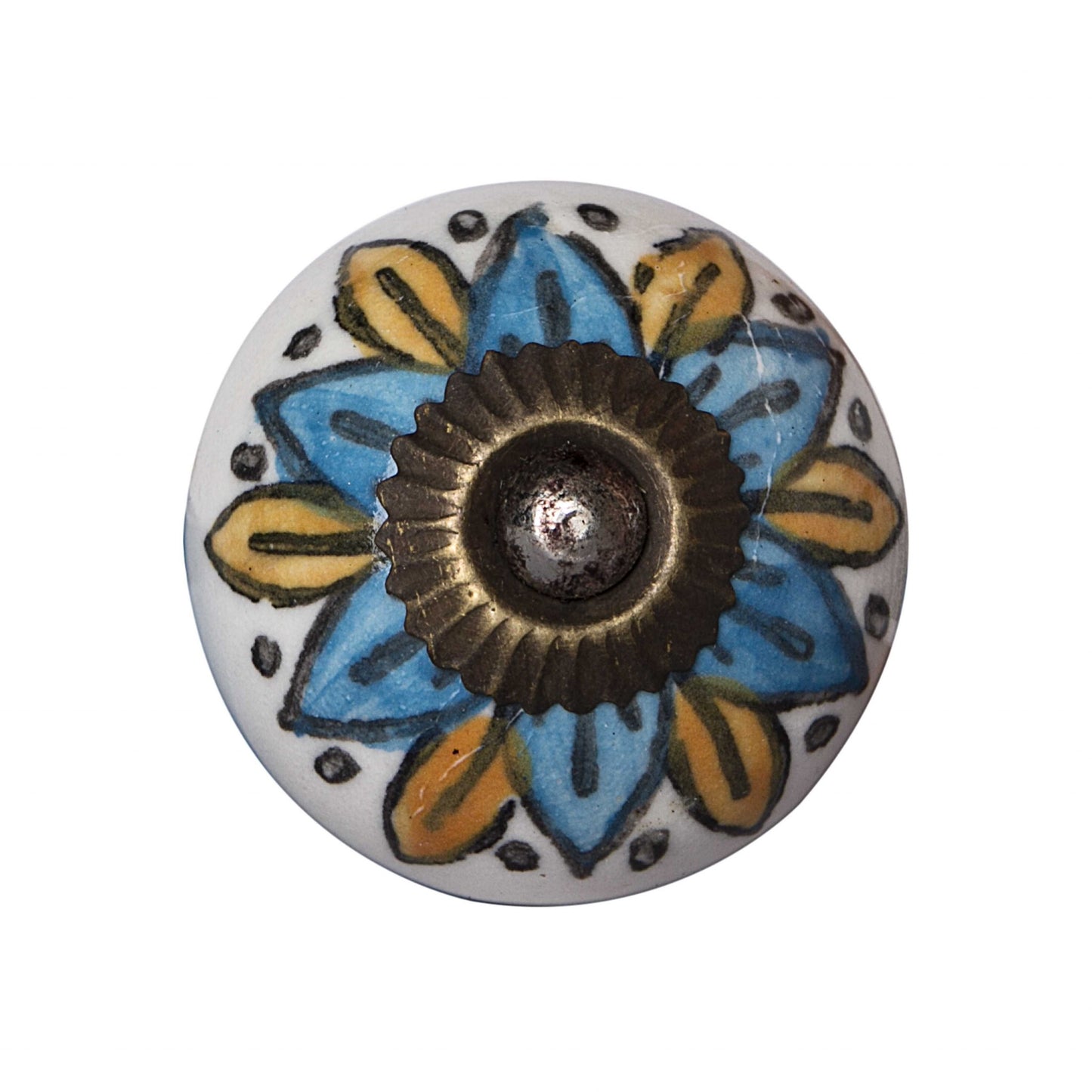 1.5" X 1.5" X 1.5" Ceramic Metal Multicolor 12 Pack Knob-0