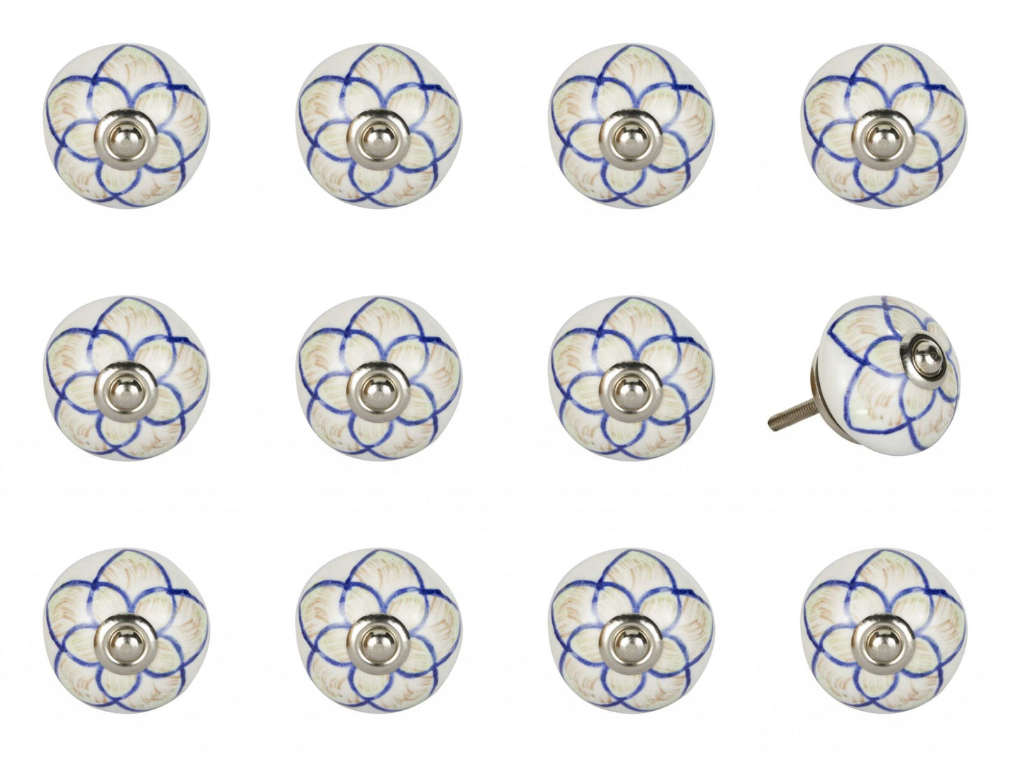 1.5" X 1.5" X 1.5" Ceramic Metal Multicolor 12 Pack Knob-2