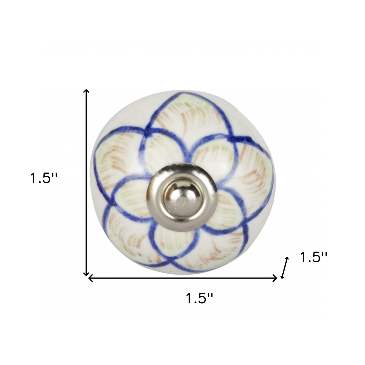 1.5" X 1.5" X 1.5" Ceramic Metal Multicolor 12 Pack Knob-5