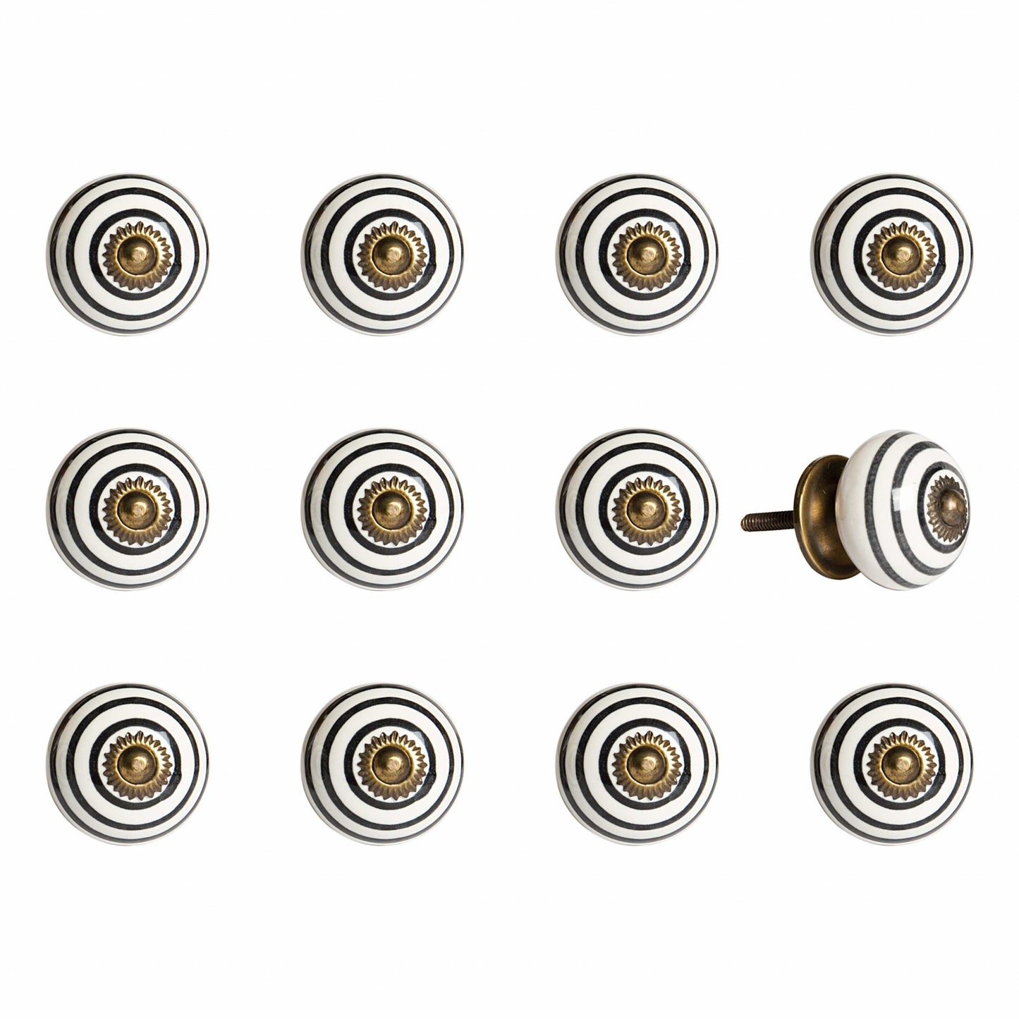 1.5" X 1.5" X 1.5" Ceramic Metal Multicolor 12 Pack Knob-1