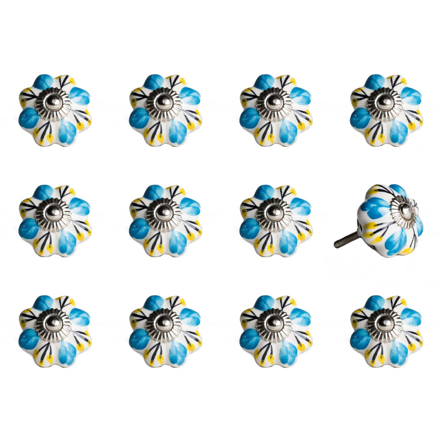1.5" X 1.5" X 1.5" Ceramic Metal Multicolor 12 Pack Knob-2