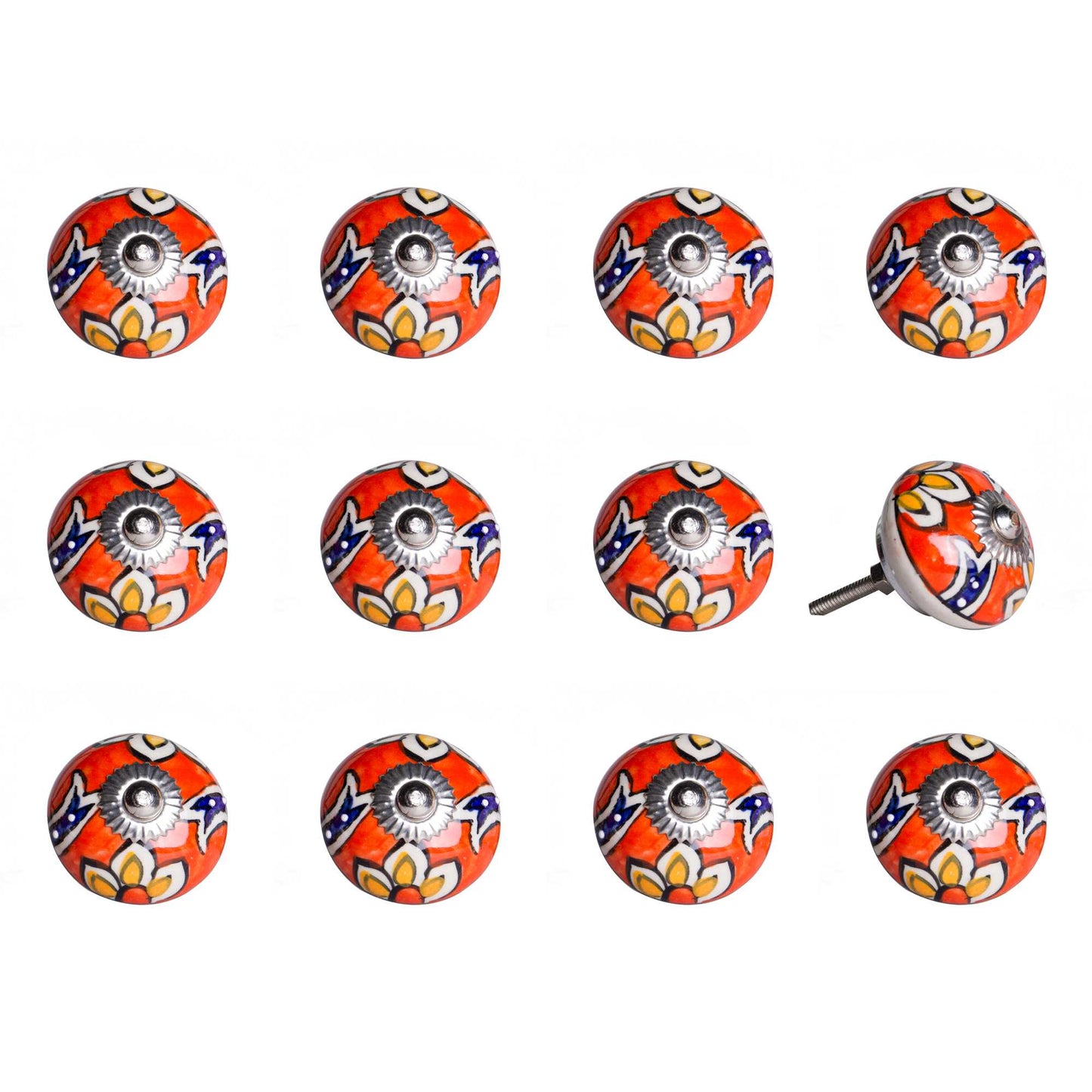 1.5" X 1.5" X 1.5" Ceramic Metal Multicolor 12 Pack Knob-2
