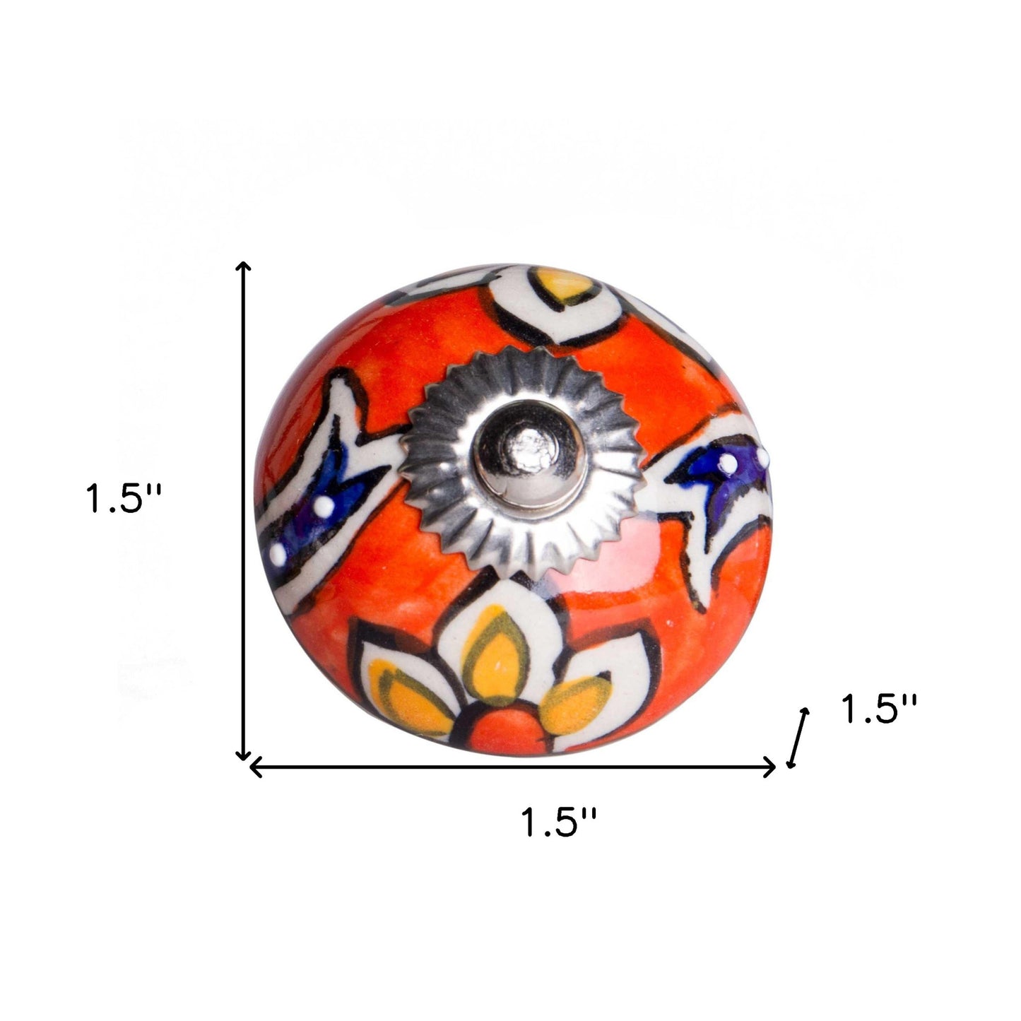 1.5" X 1.5" X 1.5" Ceramic Metal Multicolor 12 Pack Knob-5