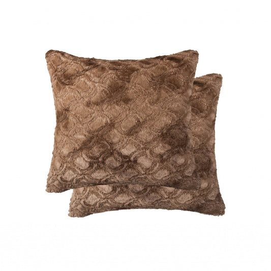 20" X 20" X 5" Acrylic Plush Polyester Polyfill Brown 2 Pack Pillow-0