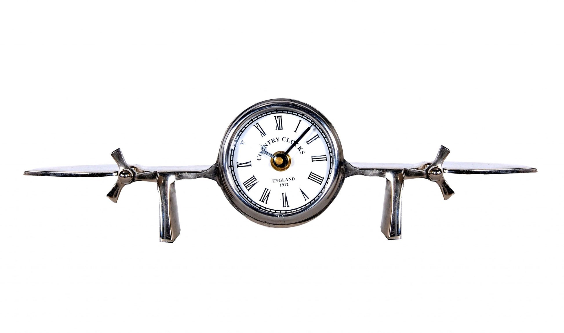 3" Novelty Nickel Metal And Glass Analog Wall Clock-2