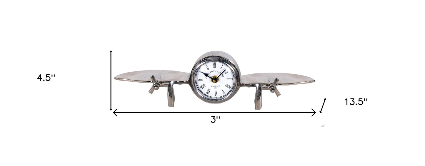 3" Novelty Nickel Metal And Glass Analog Wall Clock-5