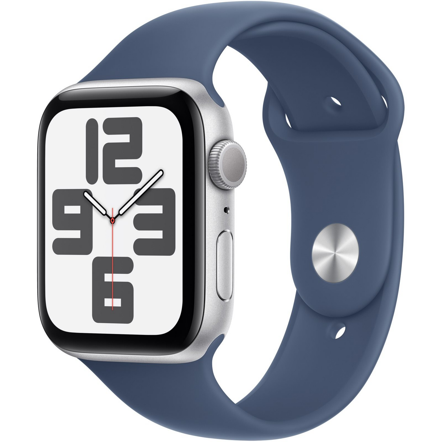 Apple Watch SE 40mm Silver Aluminium Case with Denim Sport Band - M/L (MXED3QH/A)-0