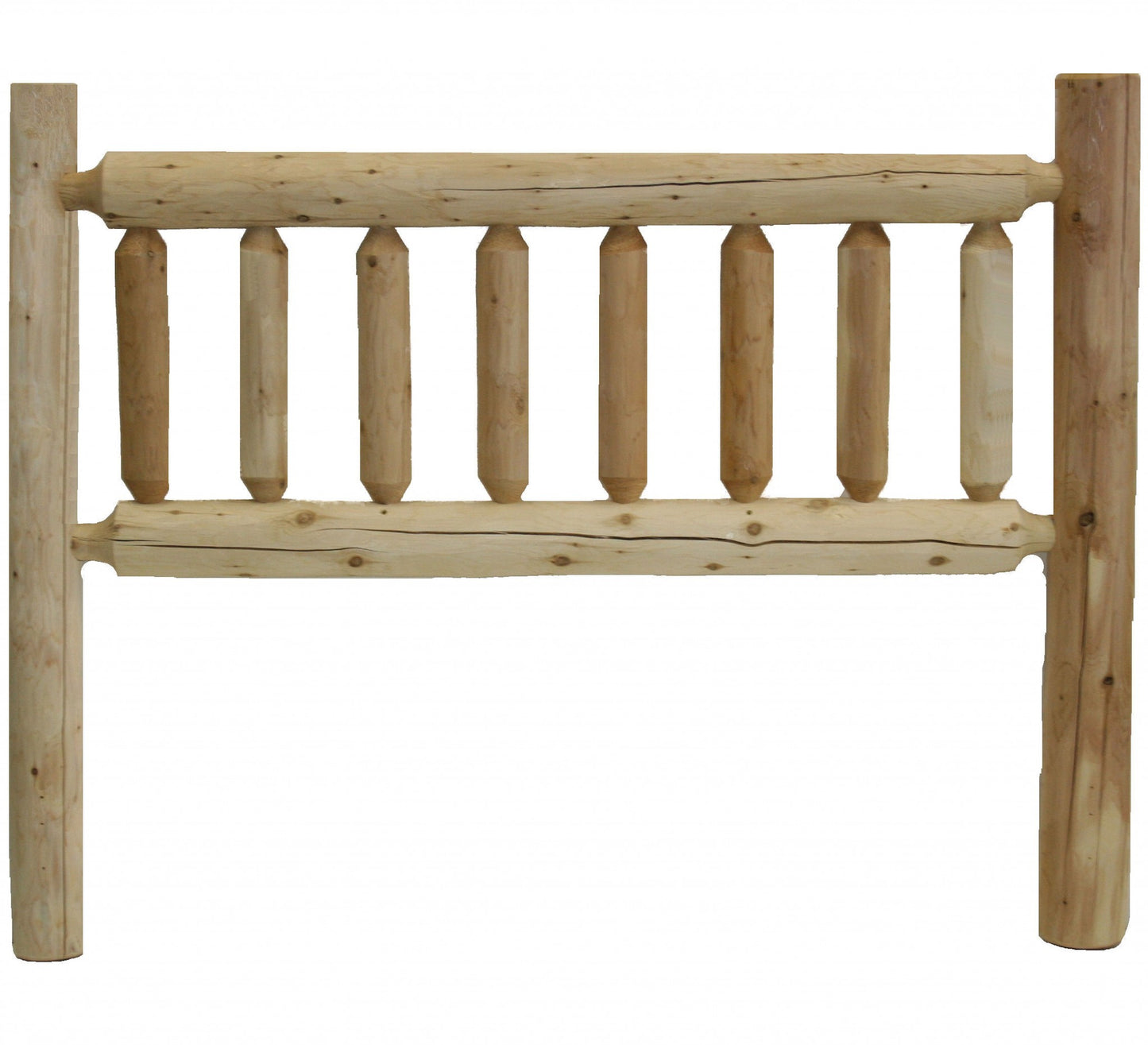 Natural Light Honey Finish Cedar Log Double Headboard-0