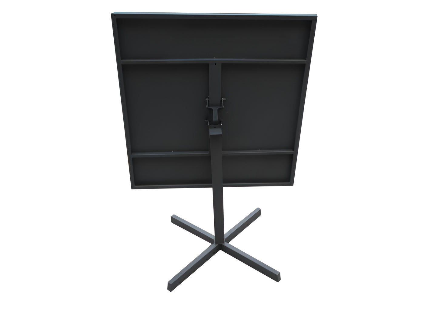 32" Gray Square Aluminum Pedestal Base Dining Table-2