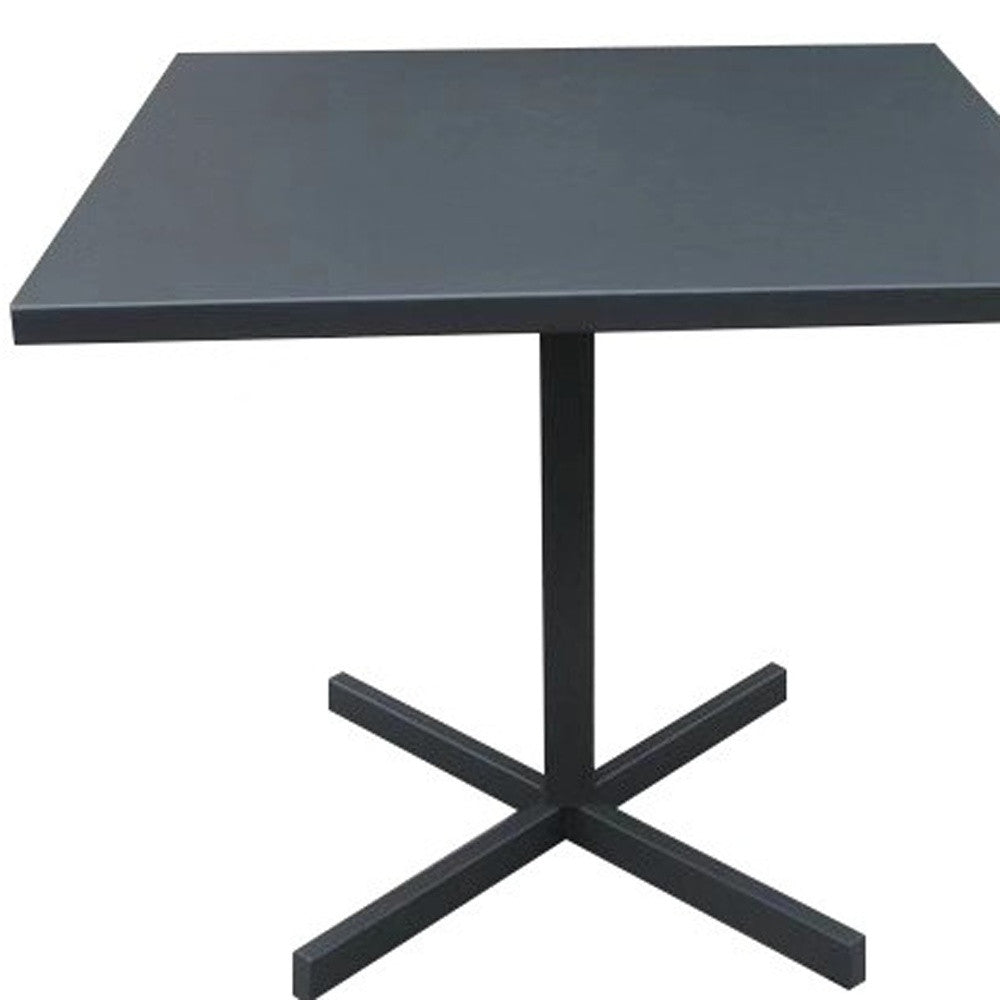 32" Gray Square Aluminum Pedestal Base Dining Table-5
