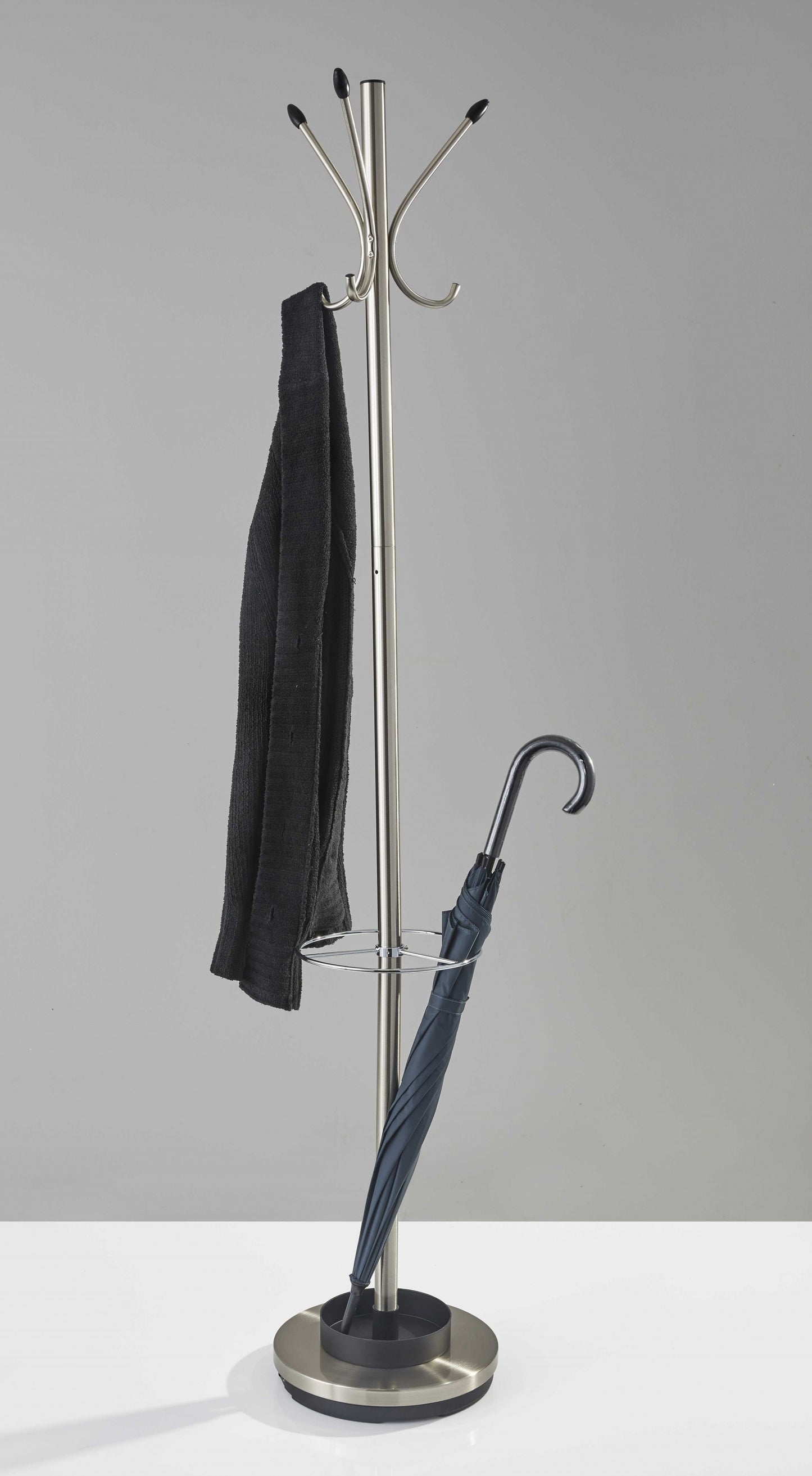 13" X 68" Brushed Steel Brushed Steel Stand Coat Rack-8