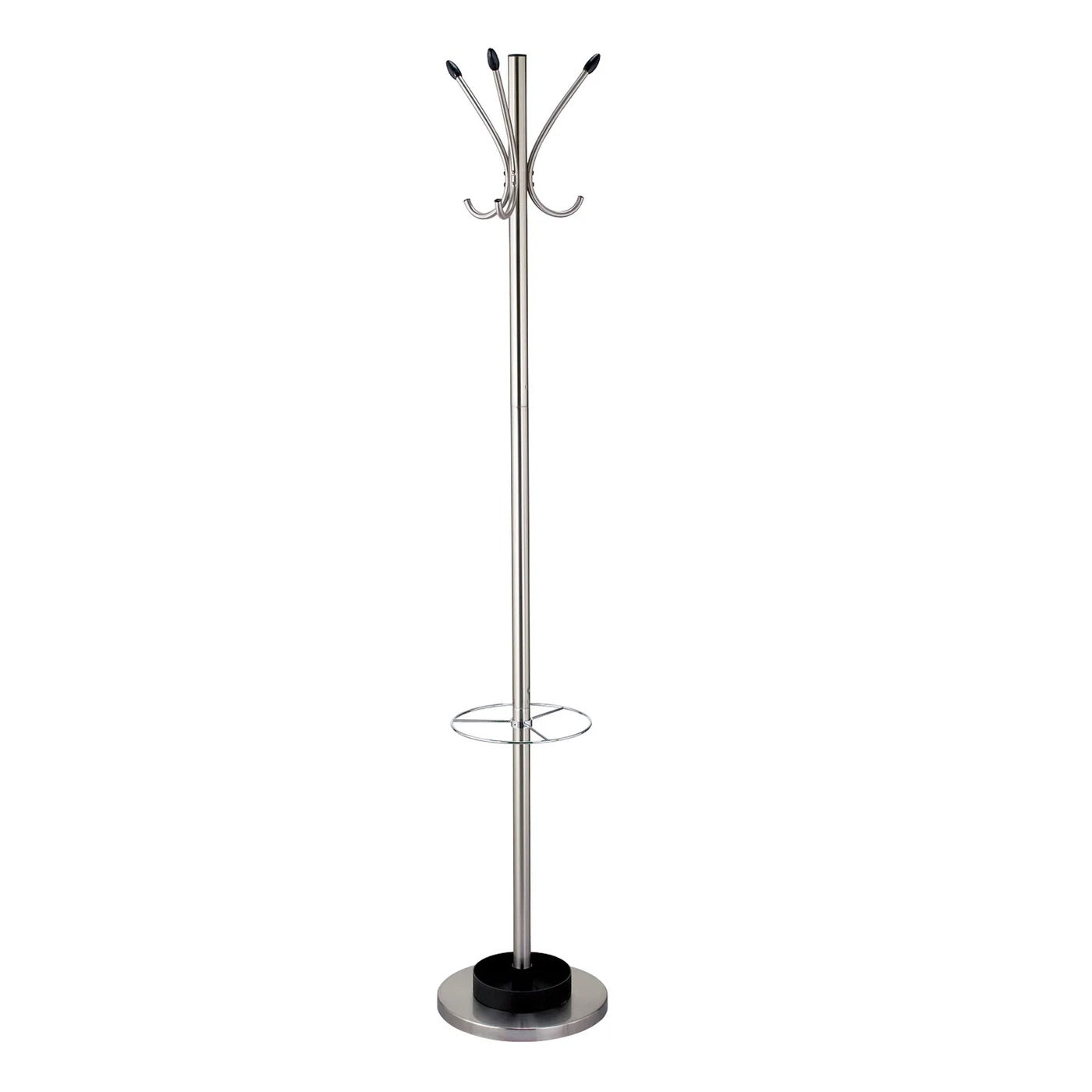 13" X 68" Brushed Steel Brushed Steel Stand Coat Rack-0