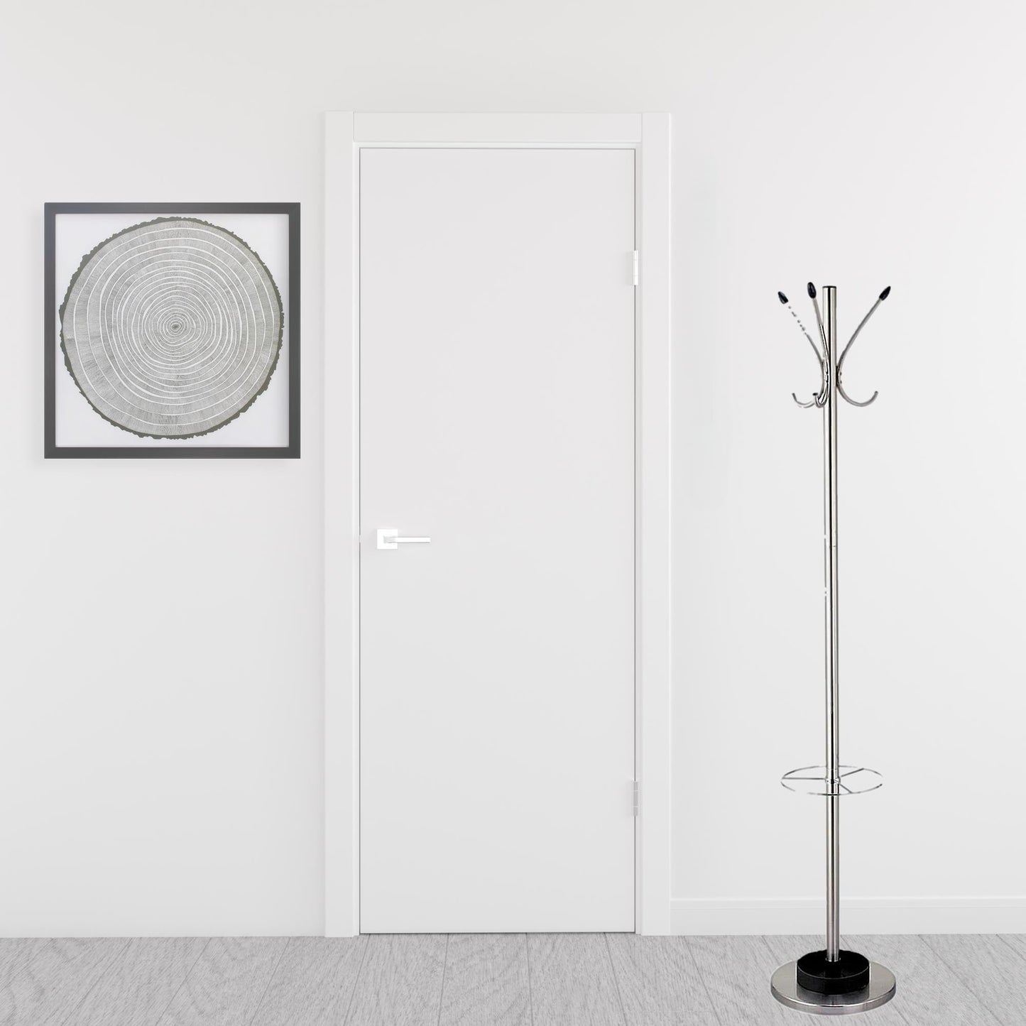 13" X 68" Brushed Steel Brushed Steel Stand Coat Rack-1