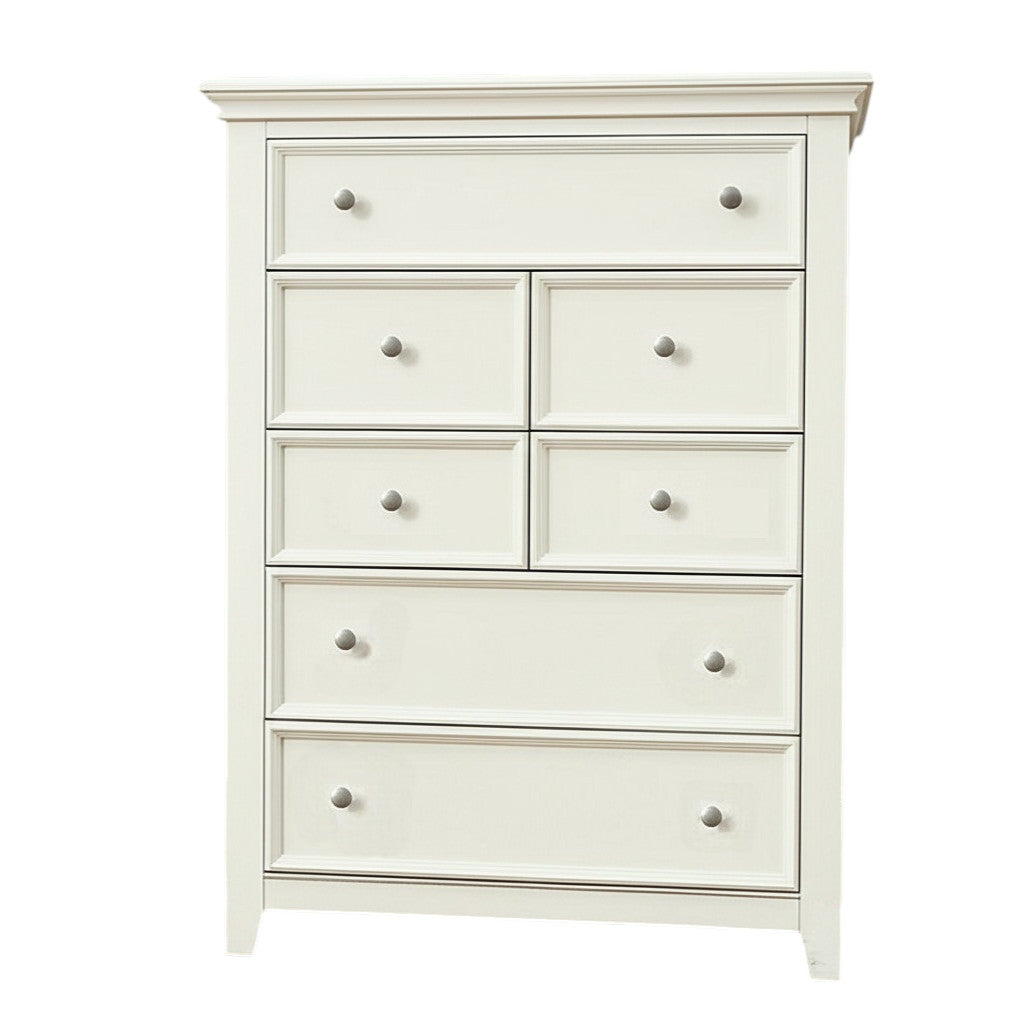 36" White Solid Wood Seven Drawer Dresser-1