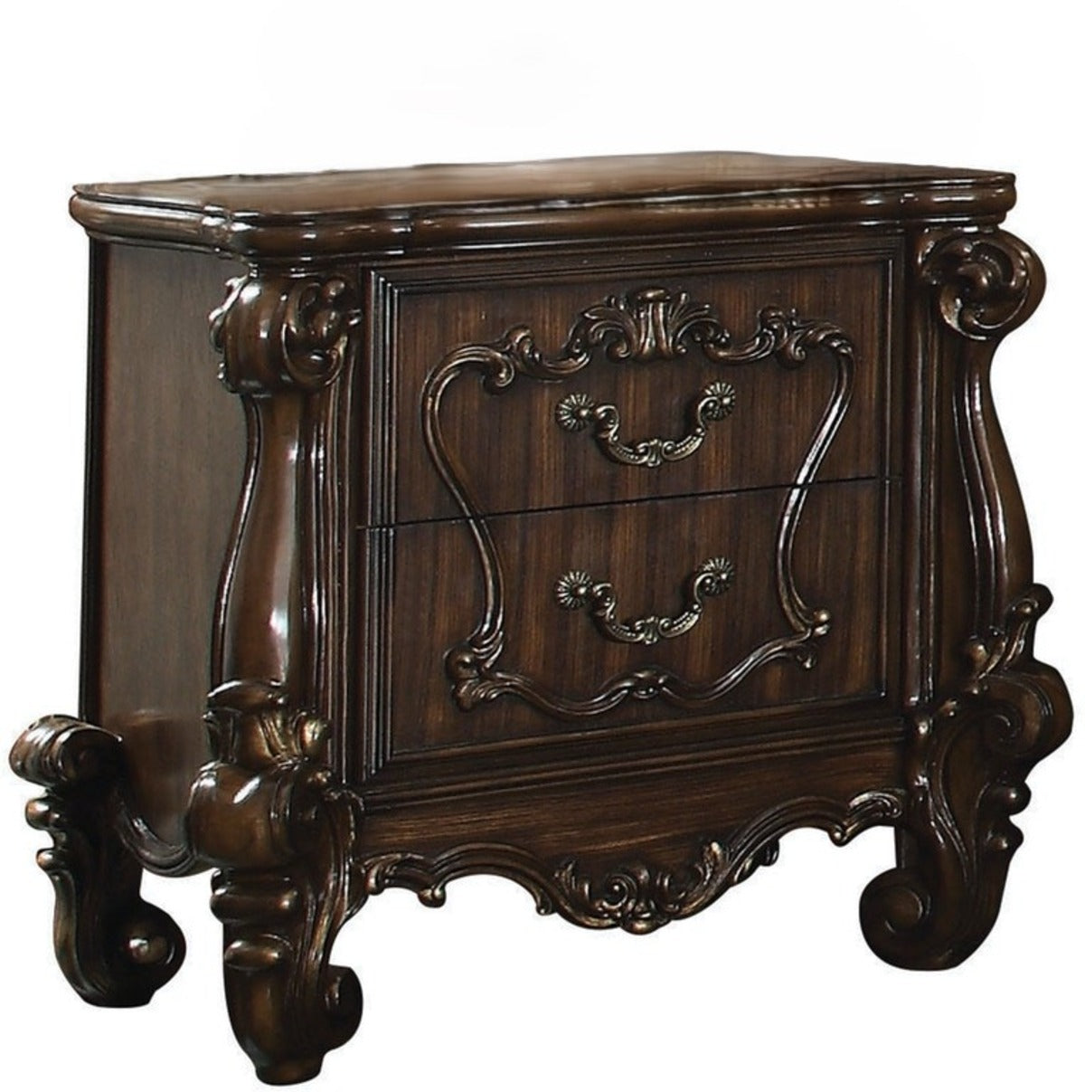 31" Brown Two Drawers Nightstand-1