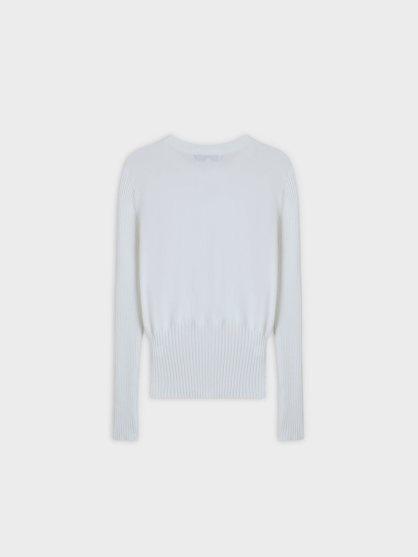 RIBBED WAISTED SWEATER-WHITE-2