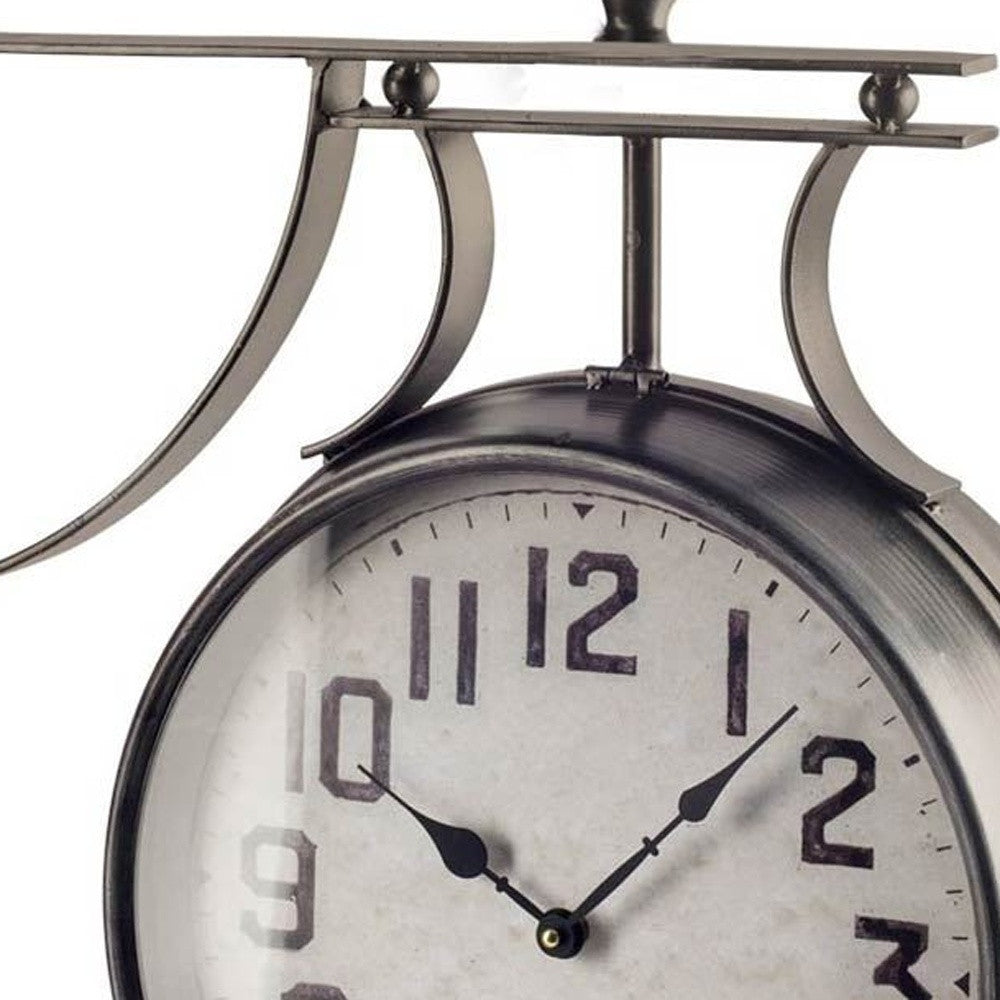 5" Circle Black Glass Analog Wall Clock-3