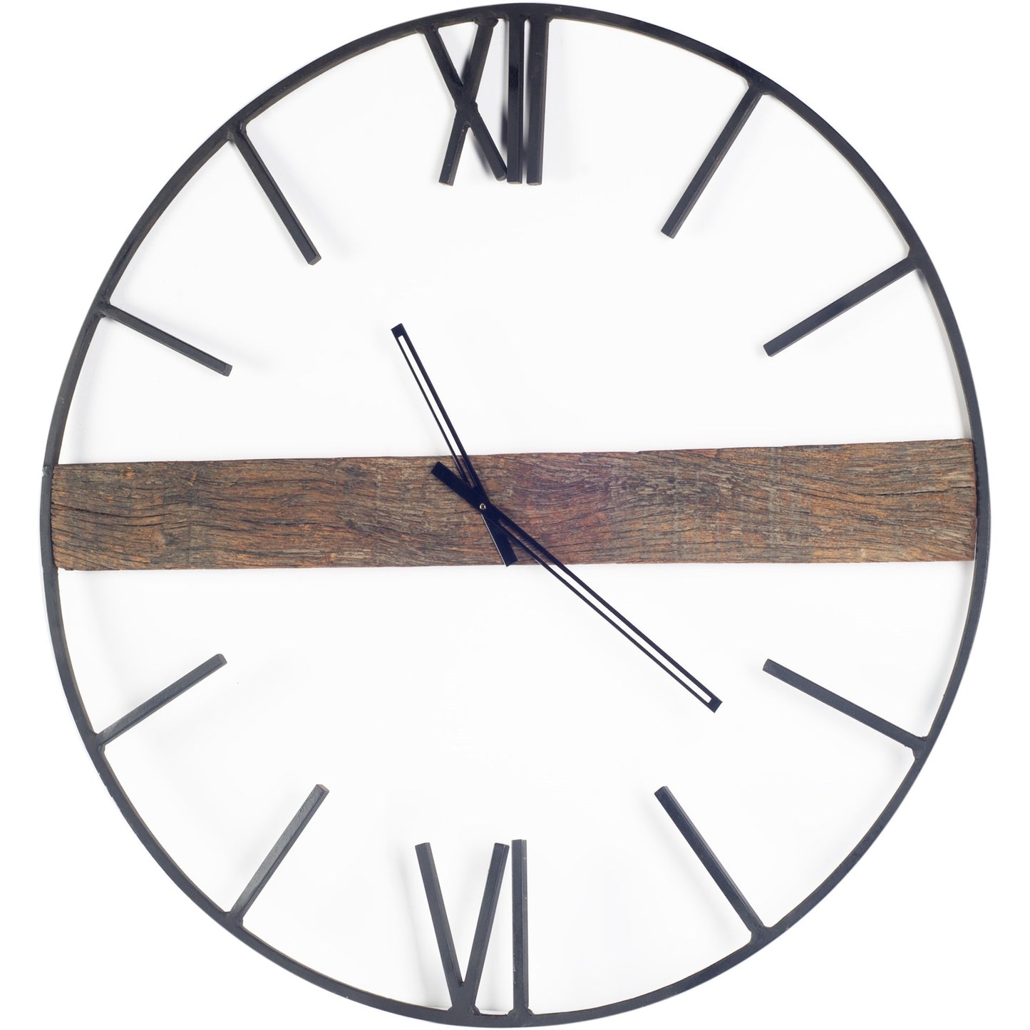 2" Circle Black Metal Skeleton Wall Clock-0