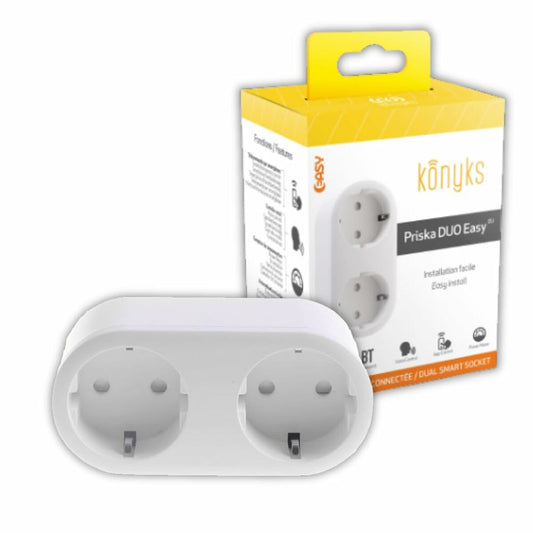 2-socket plugboard without power switch Konyks Priska Duo Easy Wi-Fi 16 A-0