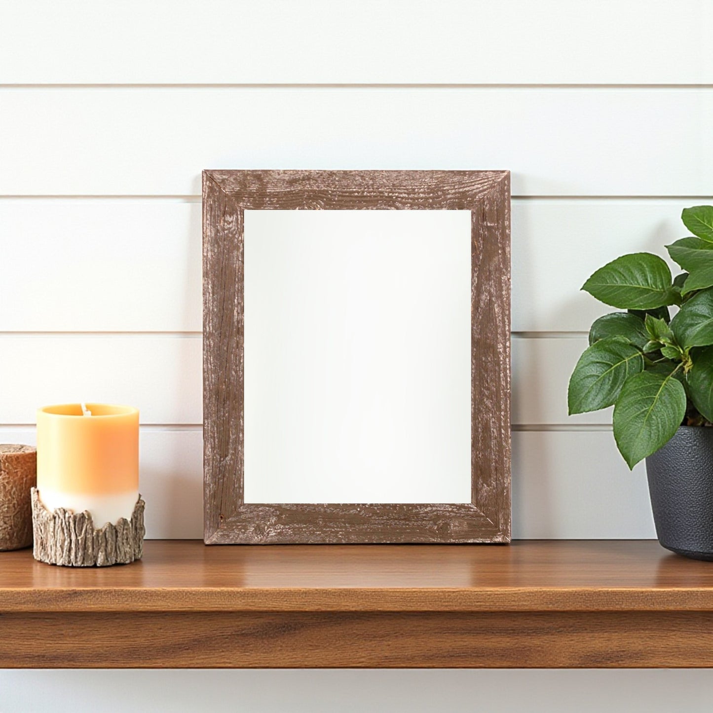 10" x 10" Brown Solid Wood Tabletop Picture Frame-0