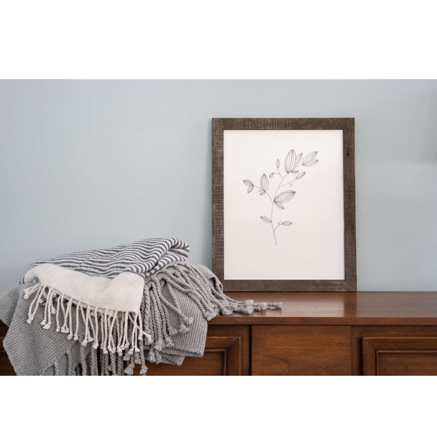 10" x 10" Brown Solid Wood Tabletop Picture Frame-3