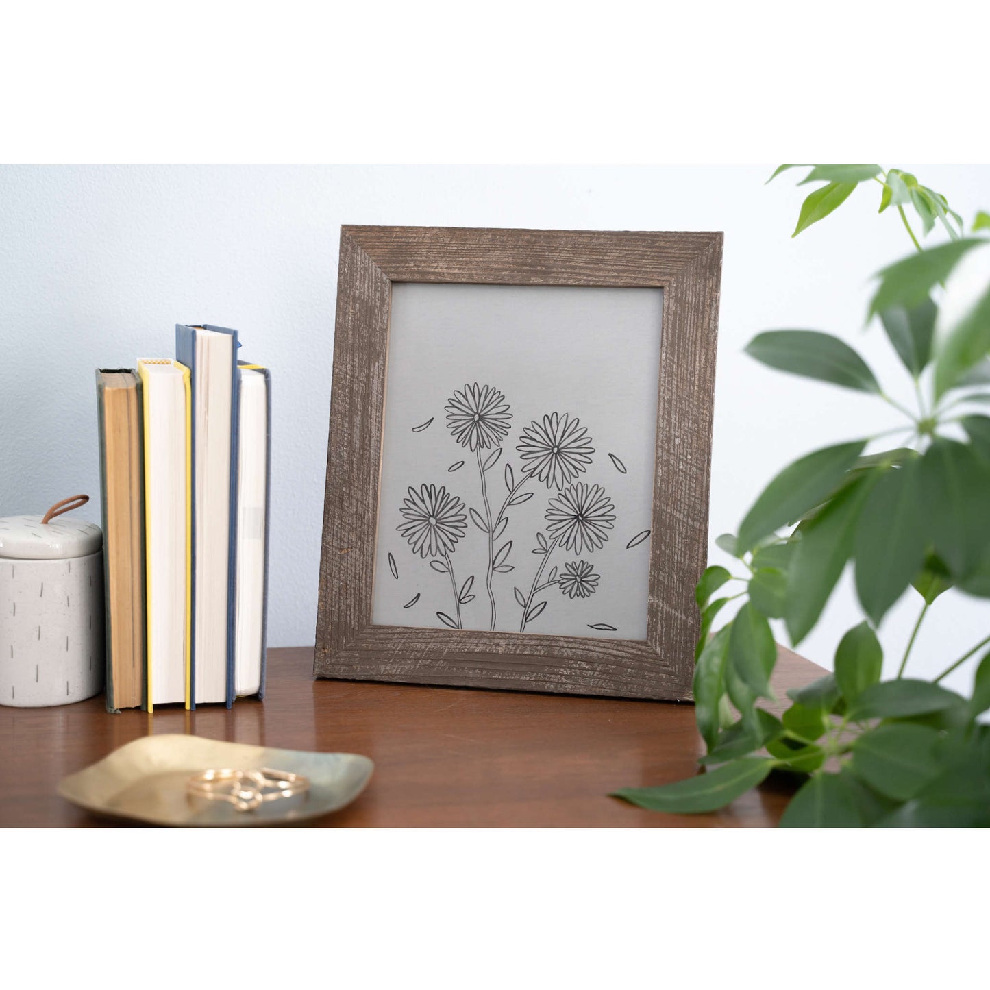 10" x 10" Brown Solid Wood Tabletop Picture Frame-4