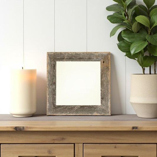 4" x 4" Gray Solid Wood Tabletop Picture Frame-0