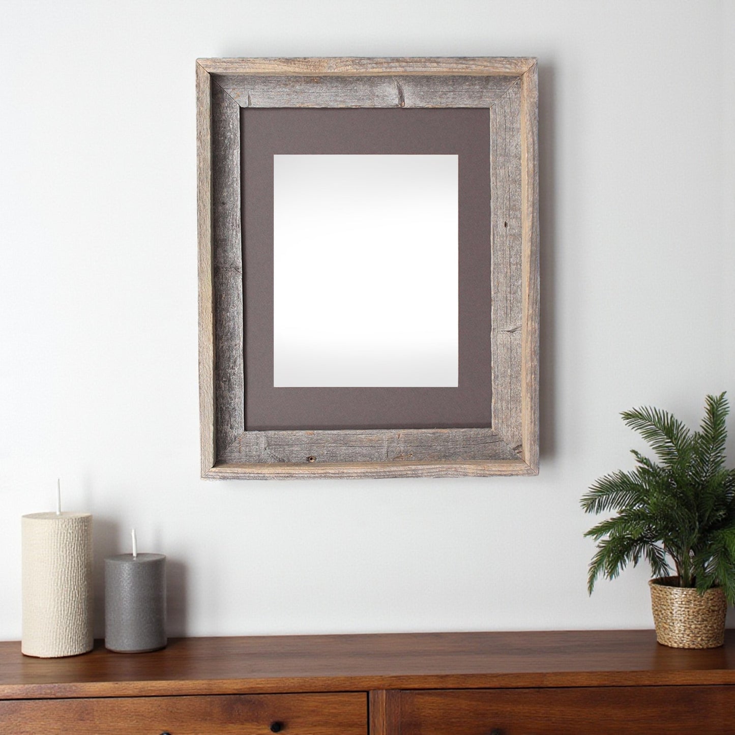 16" x 20" Gray Distressed Solid Wood Hanging Picture Frame-0