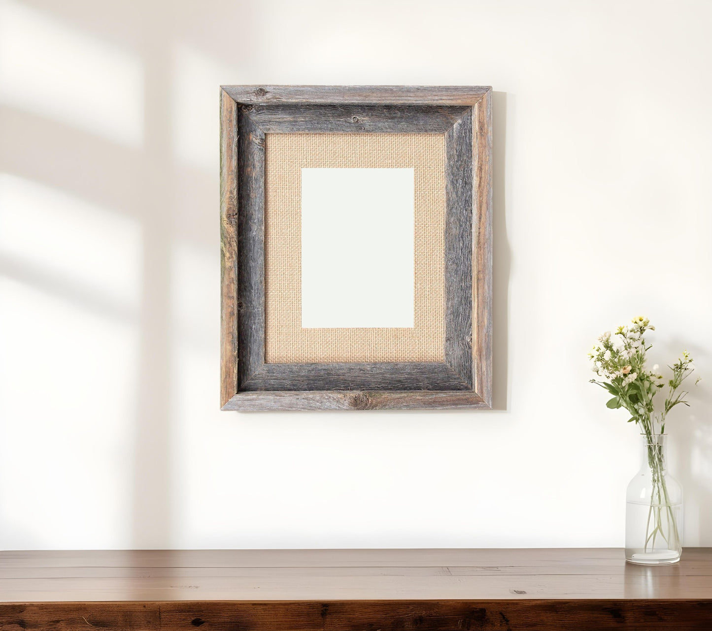 11" x 14" Brown Solid Wood Hanging Picture Frame-0