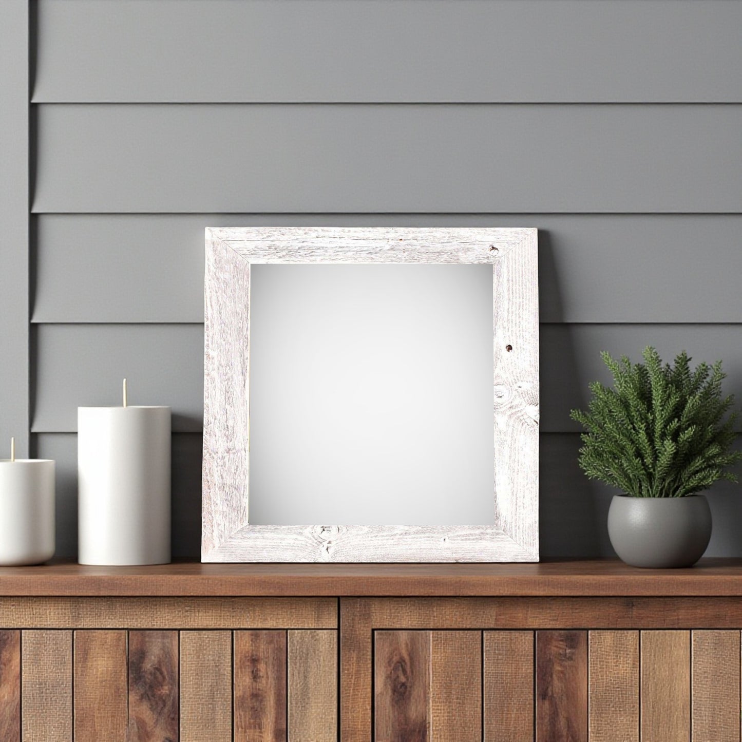 12" x 12" White Solid Wood Tabletop Picture Frame-0