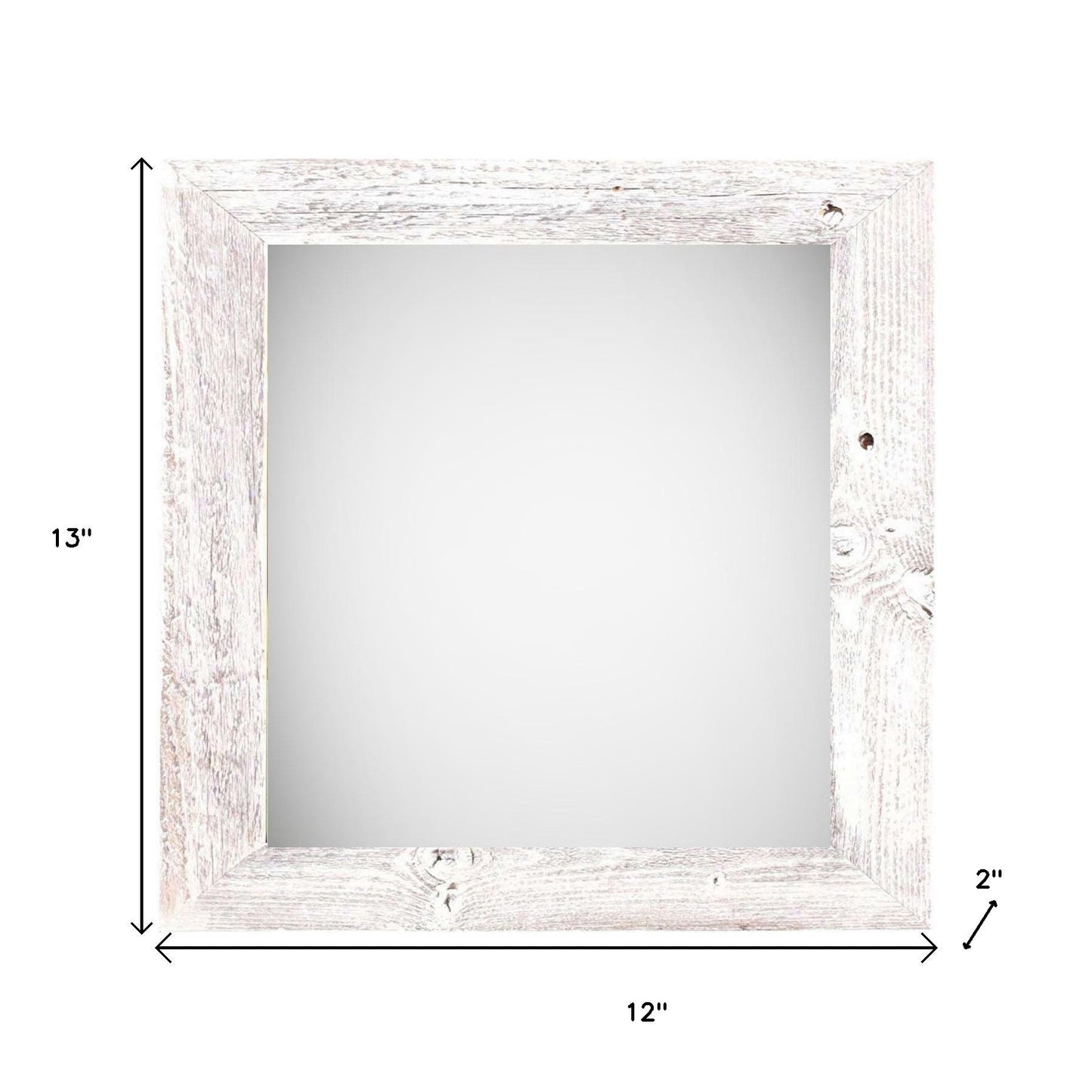 10" x 10" White Solid Wood Hanging Picture Frame-5