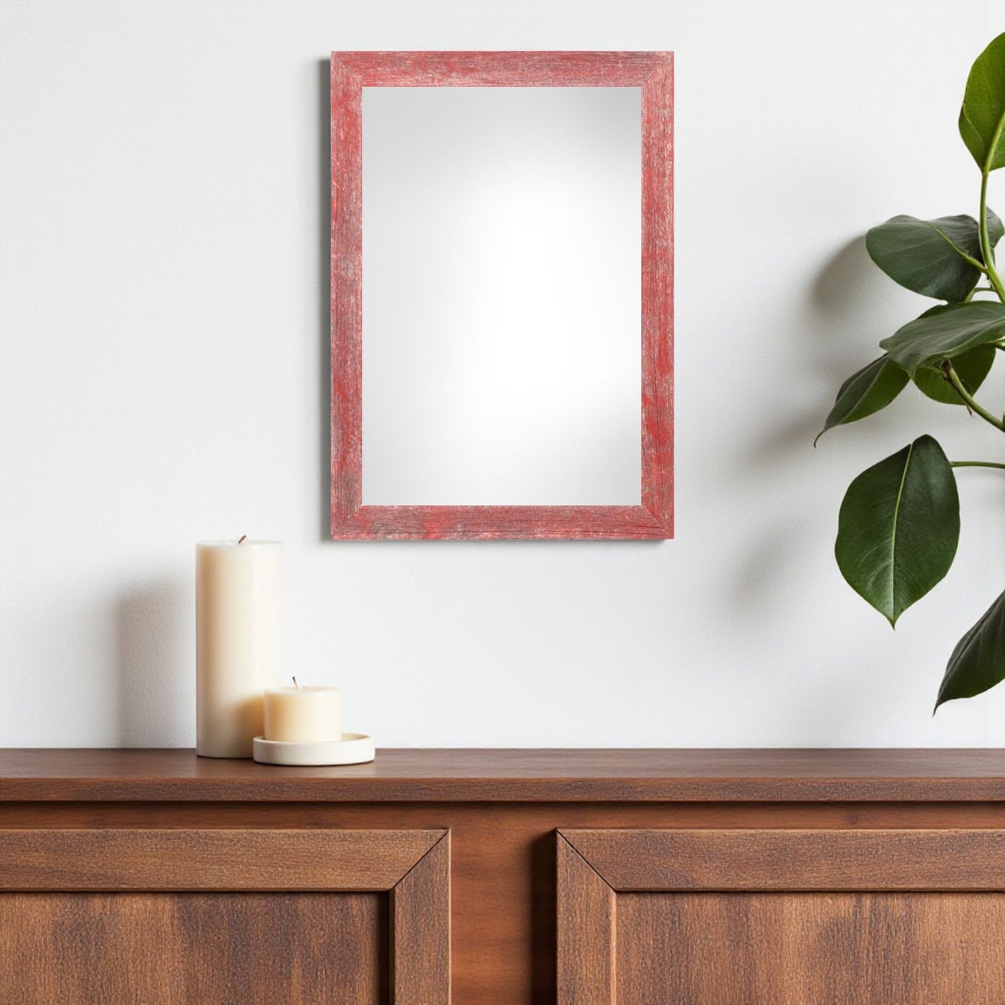 11" x 14" Red Solid Wood Hanging Picture Frame-1